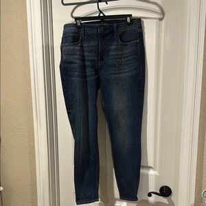 WHBM BEDAZZLED DENIM SKINNY JEANS